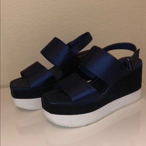 Navy Blue platform sandals